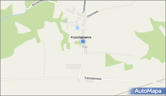 Kryształowice, Leśna, mapa Kryształowice