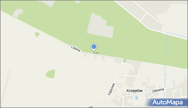 Krzeptów, Leśna, mapa Krzeptów