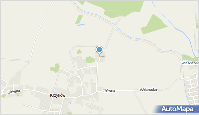 Krzyków gmina Czernica, Leśna, mapa Krzyków gmina Czernica