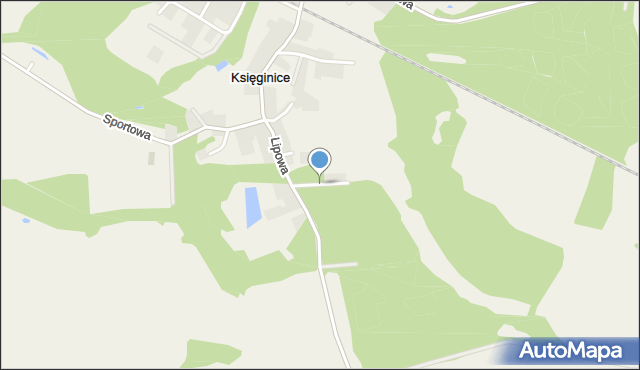 Księginice gmina Miękinia, Leśna, mapa Księginice gmina Miękinia