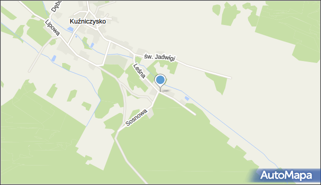 Kuźniczysko, Leśna, mapa Kuźniczysko