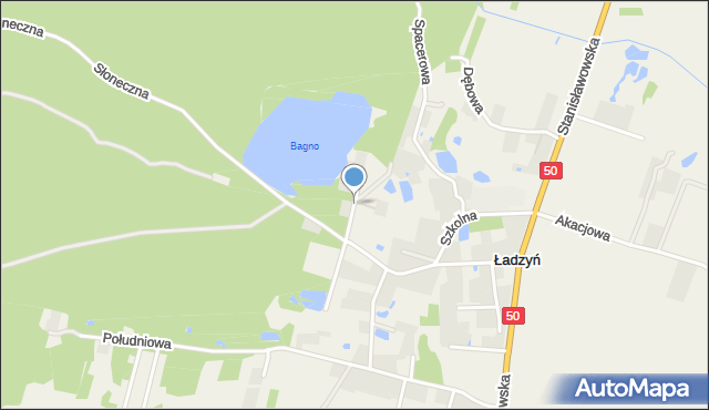 Ładzyń, Leśna, mapa Ładzyń