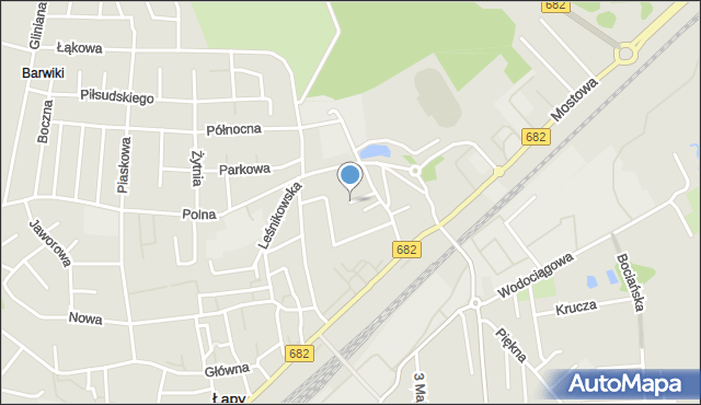 Łapy, Leśnikowska, mapa Łapy