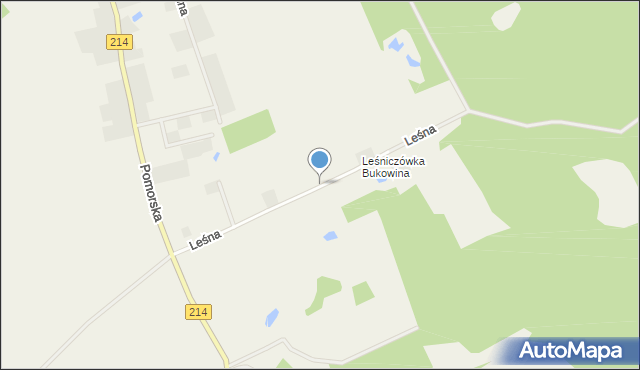 Łebunia, Leśna, mapa Łebunia