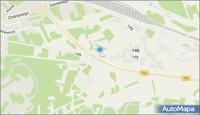 Łęg gmina Połaniec, Łęg, mapa Łęg gmina Połaniec