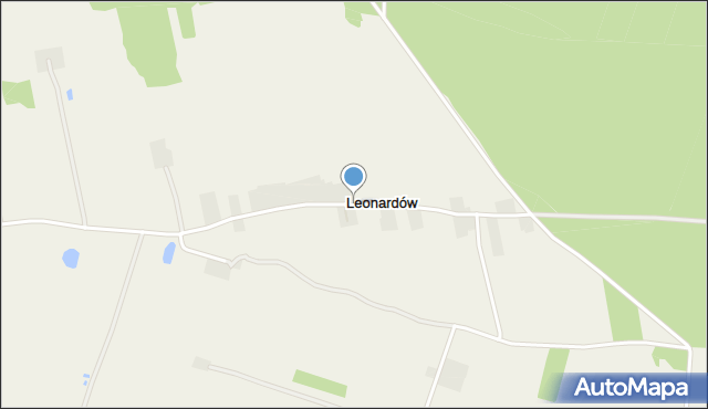 Leonardów gmina Serokomla, Leonardów, mapa Leonardów gmina Serokomla