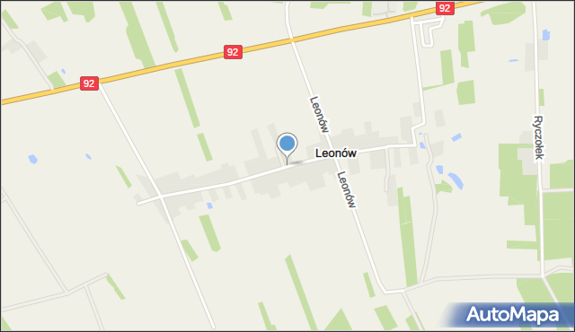 Leonów gmina Kałuszyn, Leonów, mapa Leonów gmina Kałuszyn