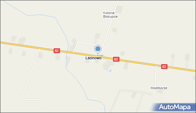 Leonowo gmina Radziejów, Leonowo, mapa Leonowo gmina Radziejów