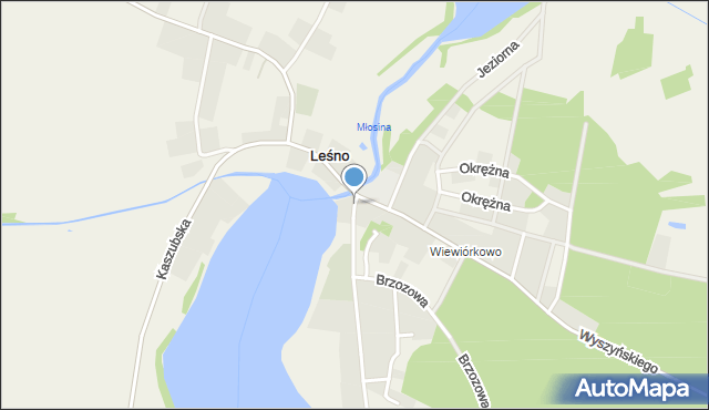 Leśno gmina Brusy, Leśno, mapa Leśno gmina Brusy