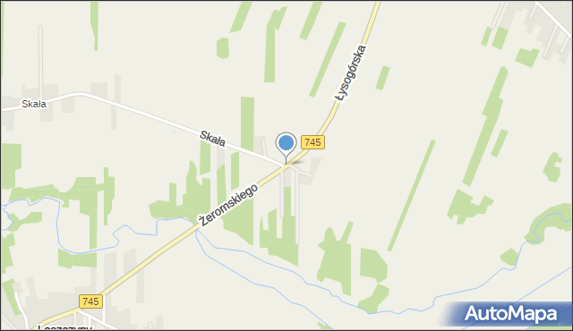 Leszczyny gmina Górno, Leszczyny, mapa Leszczyny gmina Górno