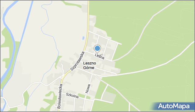 Leszno Górne, Leśna, mapa Leszno Górne