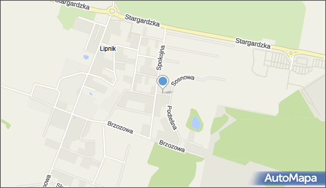 Lipnik gmina Stargard, Leśna, mapa Lipnik gmina Stargard
