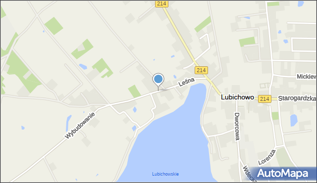 Lubichowo, Leśna, mapa Lubichowo
