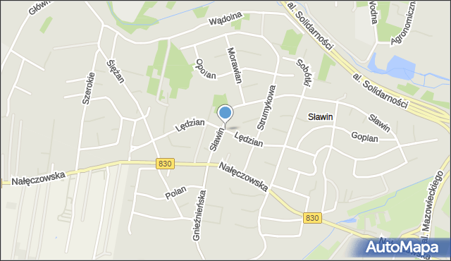 Lublin, Lędzian, mapa Lublina