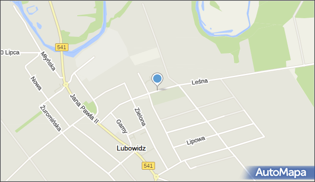 Lubowidz powiat żuromiński, Leśna, mapa Lubowidz powiat żuromiński