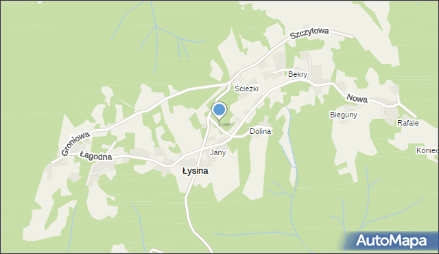 Łysina, Leszczynowa, mapa Łysina
