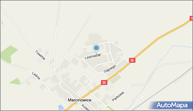 Marcinowice powiat świdnicki, Leśmiana Bolesława, mapa Marcinowice powiat świdnicki