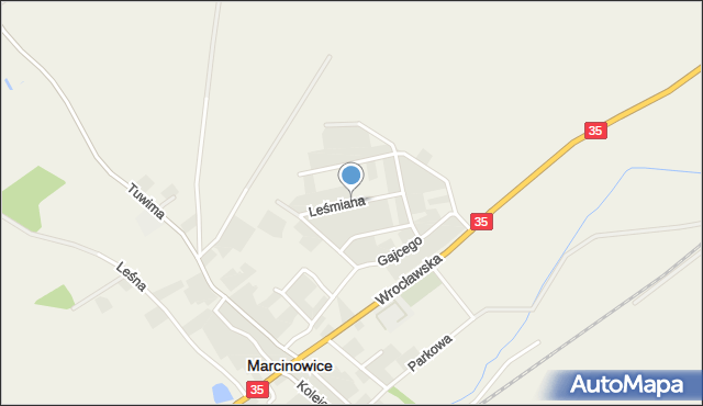 Marcinowice powiat świdnicki, Leśmiana Bolesława, mapa Marcinowice powiat świdnicki