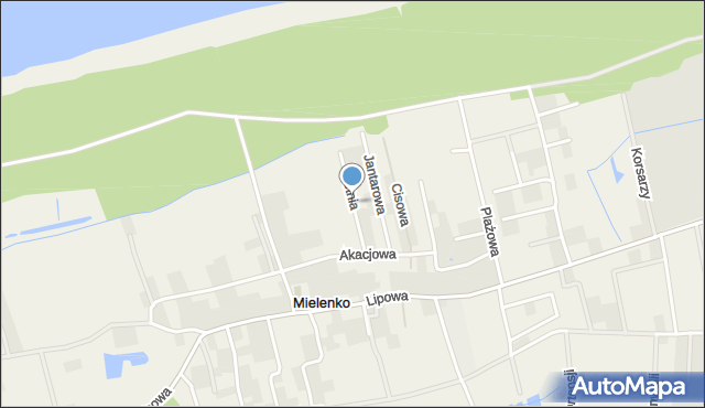 Mielenko gmina Mielno, Letnia, mapa Mielenko gmina Mielno