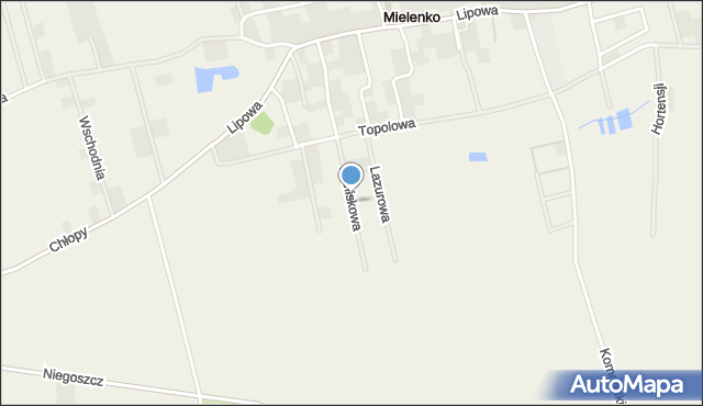 Mielenko gmina Mielno, Letniskowa, mapa Mielenko gmina Mielno