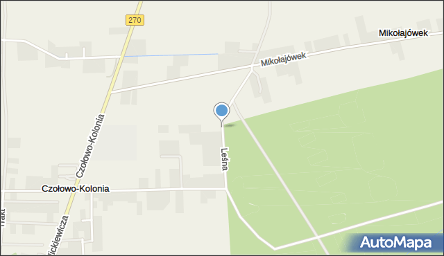 Mikołajówek gmina Koło, Leśna, mapa Mikołajówek gmina Koło