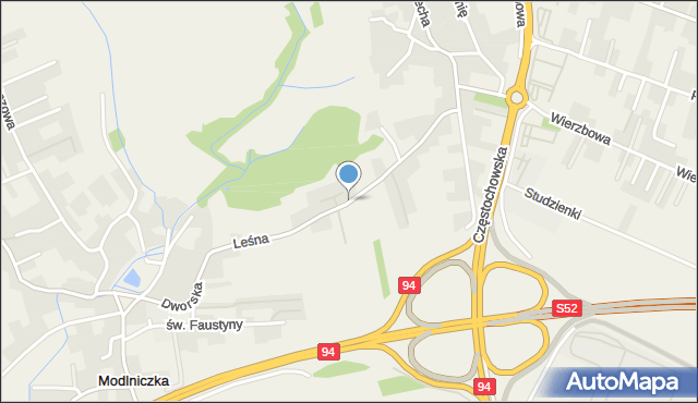 Modlnica, Leśna, mapa Modlnica