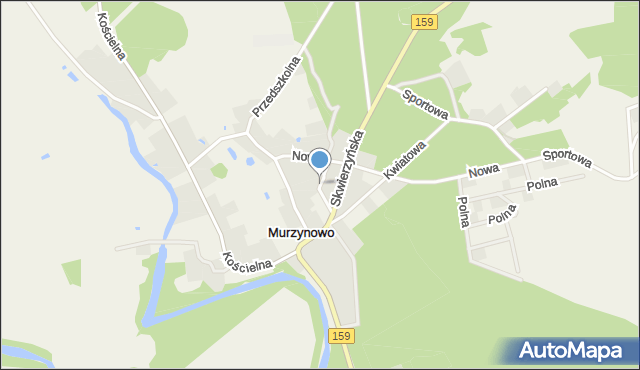 Murzynowo gmina Skwierzyna, Leśna, mapa Murzynowo gmina Skwierzyna