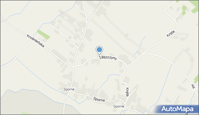 Odrzykoń, Leszczyny, mapa Odrzykoń