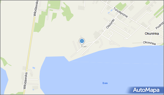 Okuninka, Łęgowa, mapa Okuninka