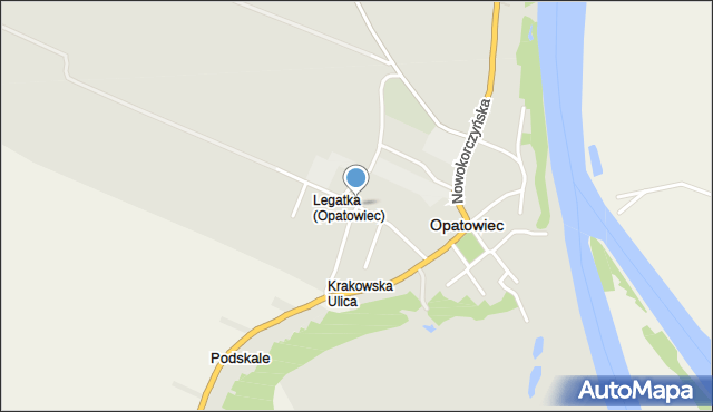 Opatowiec powiat kazimierski, Legatka, mapa Opatowiec powiat kazimierski