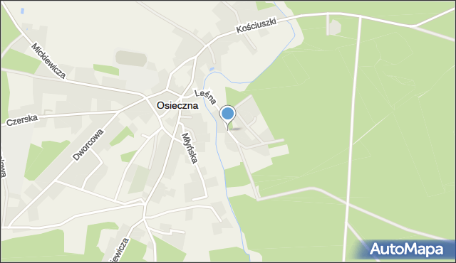 Osieczna powiat starogardzki, Leśna, mapa Osieczna powiat starogardzki