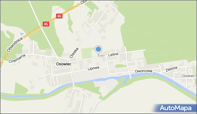Osowiec gmina Turawa, Leśna, mapa Osowiec gmina Turawa