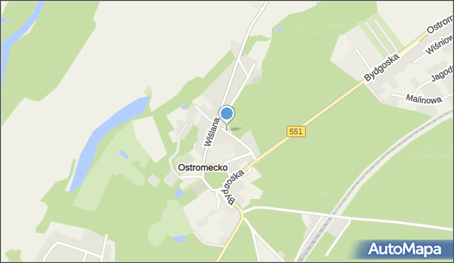 Ostromecko, Leśna, mapa Ostromecko