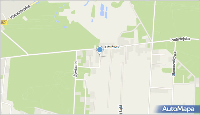 Ostrów gmina Łask, Leśnych Ziół, mapa Ostrów gmina Łask