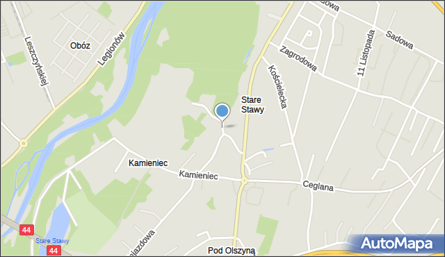 Oświęcim, Łęgowa, mapa Oświęcimia