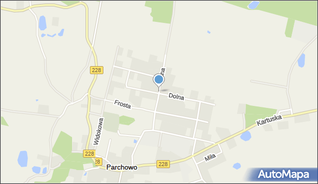 Parchowo powiat bytowski, Leśna, mapa Parchowo powiat bytowski