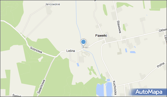 Pawełki gmina Kochanowice, Leśna, mapa Pawełki gmina Kochanowice