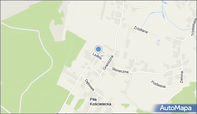 Piła Kościelecka, Leśna, mapa Piła Kościelecka