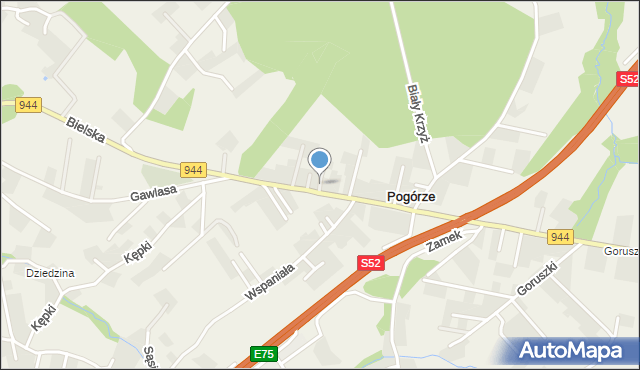 Pogórze gmina Skoczów, Letnia, mapa Pogórze gmina Skoczów