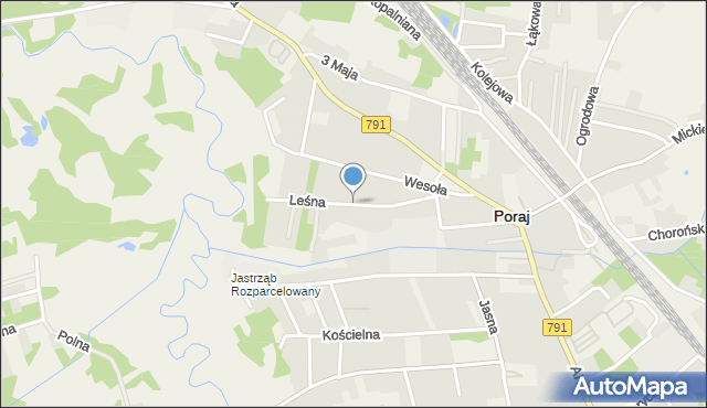 Poraj powiat myszkowski, Leśna, mapa Poraj powiat myszkowski