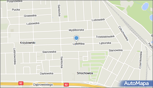 Poznań, Lęborska, mapa Poznania