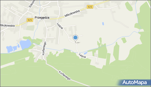 Przegędza, Leśna, mapa Przegędza