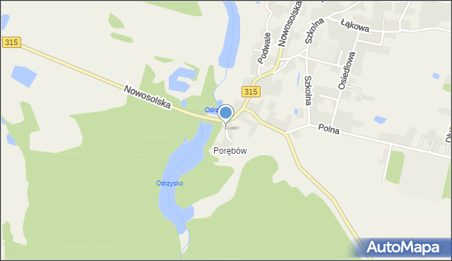 Przyborów gmina Nowa Sól, Leśniczówka Porębów, mapa Przyborów gmina Nowa Sól