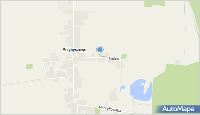 Przybyszewo gmina Święciechowa, Leśna, mapa Przybyszewo gmina Święciechowa