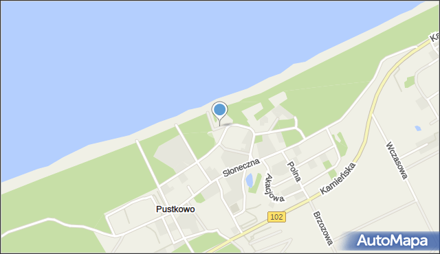 Pustkowo gmina Rewal, Leśna, mapa Pustkowo gmina Rewal
