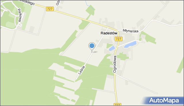 Radestów, Leśna, mapa Radestów