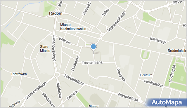 Radom, Lekarska, mapa Radomia