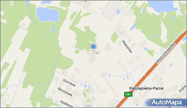 Radziejowice-Parcel, Leszczynowa, mapa Radziejowice-Parcel