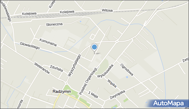 Radzymin powiat wołomiński, Letnia, mapa Radzymin powiat wołomiński