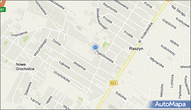 Raszyn powiat pruszkowski, Letnia, mapa Raszyn powiat pruszkowski